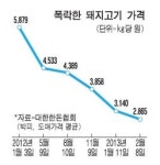 비봉도매유통정육점 | 돼지고기 값 1년새 반토막…도매가 ㎏당 3000원 무너져