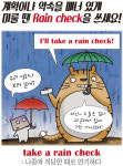 계획이나 약속을 매너 있게 미룰땐 Rain Check을 쓰세요!