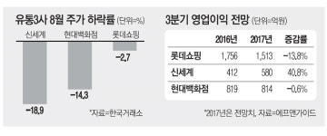 아웃렛·복합몰도 막히나 유통 빅3 멘붕
