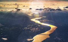 [이야기가 있는 사진] 노을에 물든 낙동강