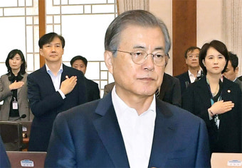 [포토] 국무회의 참석한 文대통령과 조국장관