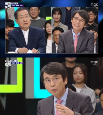 `100분 토론` 유시민, 홍준표 긴말에 