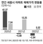 작년 7월 세종아파트 샀다가 상투 잡았네…38주 연속 집값 하락
