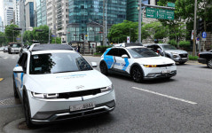 오세훈 원희룡도 탔다…현대 자율주행차 강남 한복판 누벼