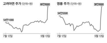 고려아연 주가 급등 … 공개매수가 66만원 훌쩍