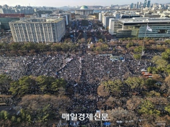 [포토] 하늘에서 본 윤석열 대통령 탄핵 촉구 집회
