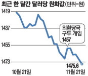 추락하는 원화값…1470원대 또 뚫렸다
