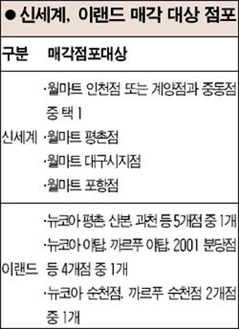 “이랜드·신세계 점포매각 중지”
