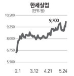 한세실업 원재료값 안정에 최고가 경신