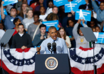 오바마 지원유세에 