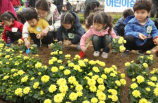 예쁘게 잘 자라... 꽃 심는 어린이들