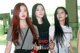 (여자)아이들 수진-슈화-소연, '예쁜애들 셋이 나란히' (공항패션)
