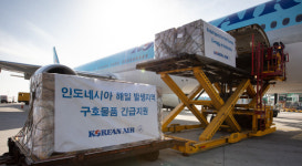 대한항공, 쓰나미 피해 印尼 지원···한진과 생수 2,000박스 긴급수송