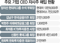 정의선 “책임경영”...현대차·모비스 자사주 190억 매입