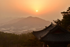 [休]운해를 뚫고 나온 붉은 해, 山寺를 물들이다
