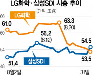 삼성SDI, LG화학 시총 추월...2차전지 대장주 등극