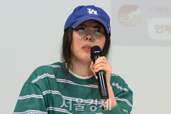기자회견에서 눈물 보이는 민희진 어도어 대표 [SE포토]