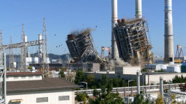 울산화력발전소 보일러타워 4·6호 발파 철거