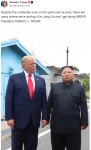 트럼프 “김정은과 사이 좋다!” 광복절에 판문점 회동 사진 게시