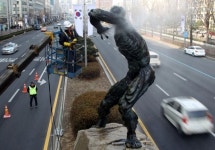 송파구청 올림픽 조형물 세척