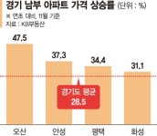 오산·안성·평택 집값 올해 30% 넘게 올랐다