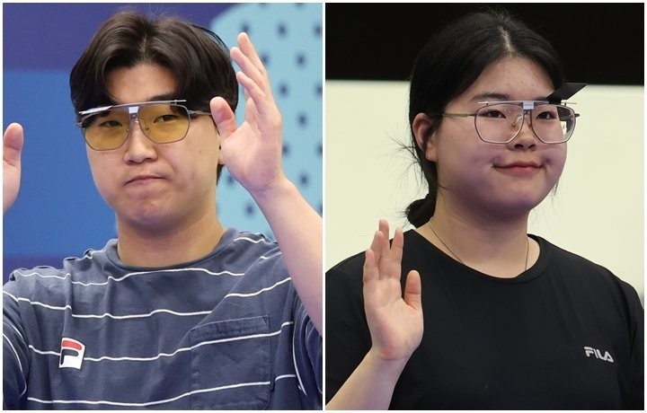 이원호와 오예진, 파리 올림픽 10m 혼성 사격 경기에서 4위로 마무리