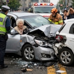 페달 착각했다 수원서 80대 운전자 차량 중앙선 넘어 쾅…9중 추돌