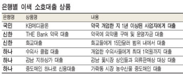 소호대출 이색상품 눈에 띄네