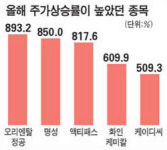 100개 종목중 15개 올 100% 이상 올라
