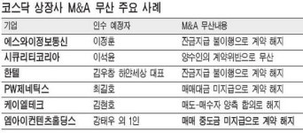 에스와이정보통신 등 M&A 미끼로 머니게임? ‥ 주가 띄워 차익 챙긴후 계약해지 의혹