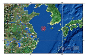 중국 상하이 북동쪽 295km 해역 리히터 규모 5.3 지진, 국내까지 감지