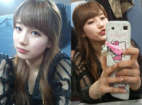 수지, 뚱…멍 시스루룩 셀카…촬영 때문에 힘든가?