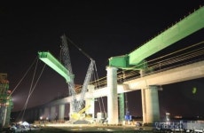 SK건설, 1600t 짜리 초대형 강교(鋼橋) 설치