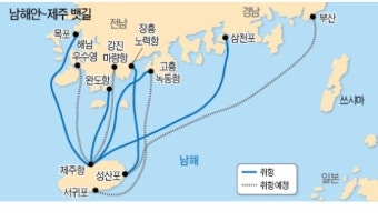 남해안~제주, 뱃고동 더 커진다…배편 이용자수 증가에 4개 노선 신설