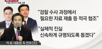 21일 검찰 출석해 성실히 조사받겠다, 朴 전 대통령측 밝혀