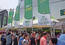밀양강 푸르지오 34도 폭염 속 모델하우스 구름 인파