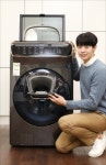 청바지 코스로 음성으로 작동하는 세탁기