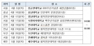 [JOB뉴스] 성균관대,제주대 등 9개 대학서 법학적성시험 순회설명회