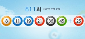 로또 811회 당첨번호 8, 11, 19, 21, 36, 45…보너스 25