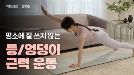 주말의 홈트｜정지인의 쉬운 다이어트, 평소에 잘 안 쓰는 등&엉덩이 근력 운동