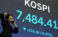 [포토] '검은 월요일' 코스피 8%대 급락