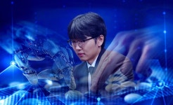 [포토] '인류 최강' 신진서, AI 카타고에 1국 패배