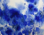 번짐의 미학 위에 앉은 파랑새…김선경 ‘청화오곡’展