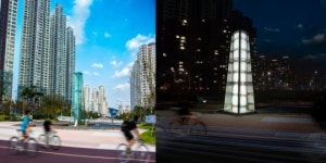 인천의 랜드마크, 청라중앙호수공원의 미디어분수타워