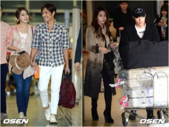 이병헌 이민정, 달라진 입국 모습 ‘미소’ → ‘무표정’