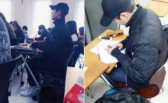 박보검, 명지대 강의실서 포착 “모자 푹 눌러쓰고”