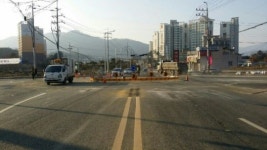 남양평IC 진입 전 교차로에 ‘이동식’ 회전교차로 설치