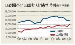 LG화학 따라잡는 LG생건…LG 대장주 바뀌나