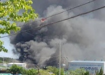 경산 시너 공장 화재…주변 민가 대피령