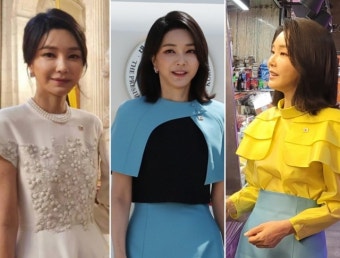 ‘태극기 배지부터 우크라룩까지’…첫 해외순방 김건희 ‘패션 외교’